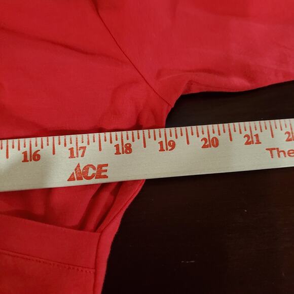 Soft Surroundings Faux Wrap Tie Waist Maxi Dress Size S Red 1/2 Sleeve V-Neck - Picture 8 of 10